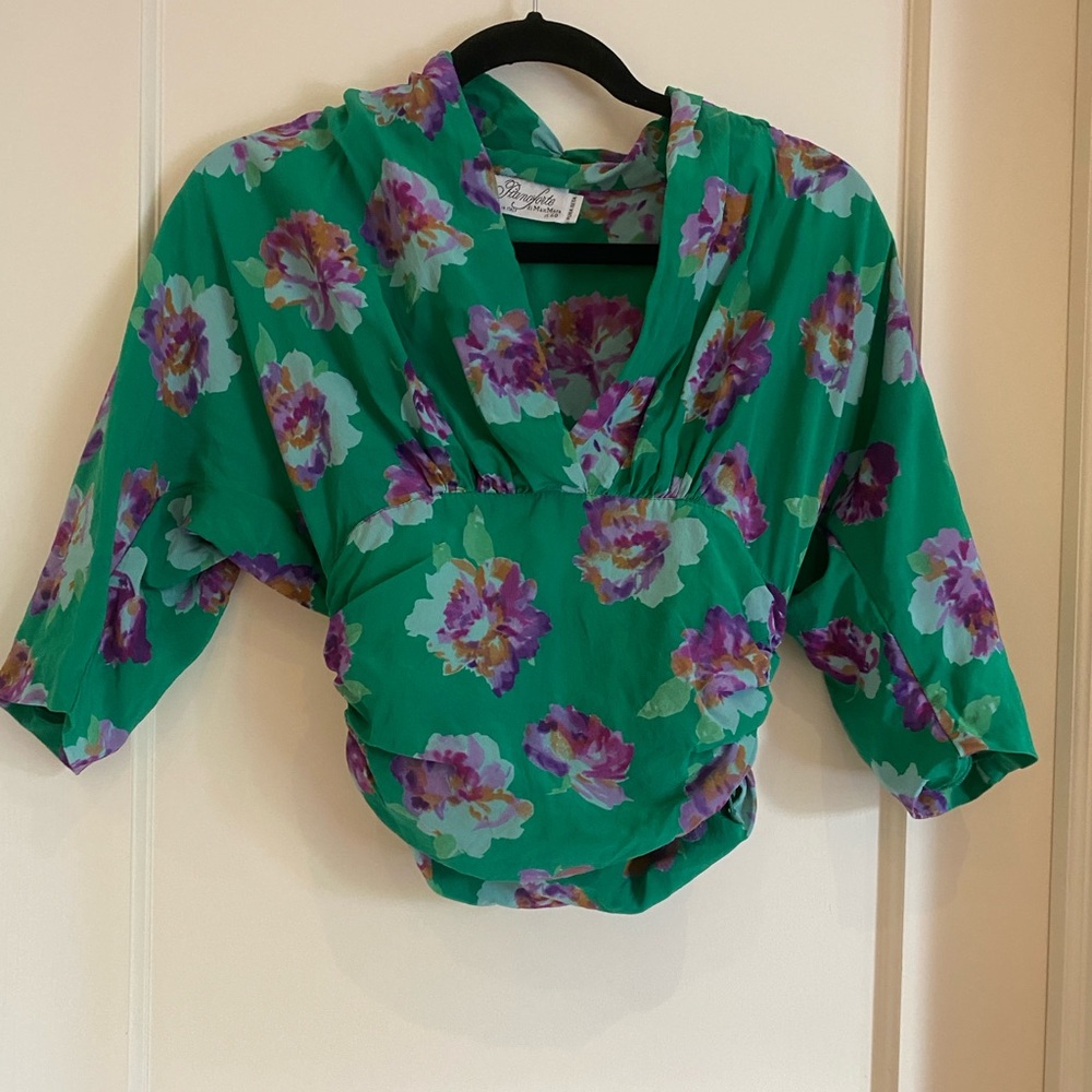 Green floral max Mara pianoforte blouse purple Small